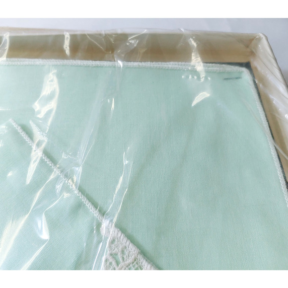 Vintage Table Linen Set of 8 Place Mats & Napkins Kaye Walt Green Cotton NEW - Picture 7 of 16
